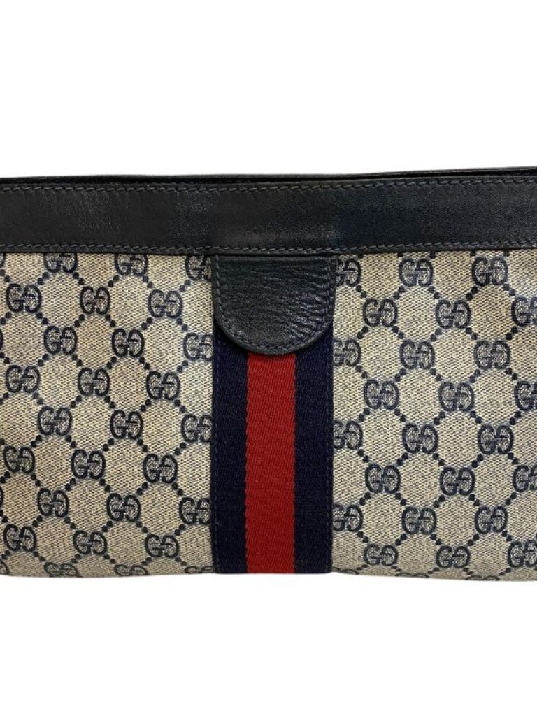 Gucci Second Makeup Pouch Gg Supreme Sherry